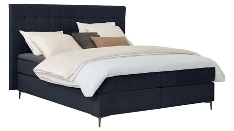 Boxspring Jade vlak met gestoffeerd matras, navy