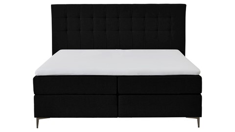 Boxspring Jade vlak met gestoffeerd matras, black