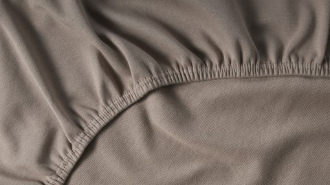 Hoeslaken Jersey Kyoto splittopper, taupe