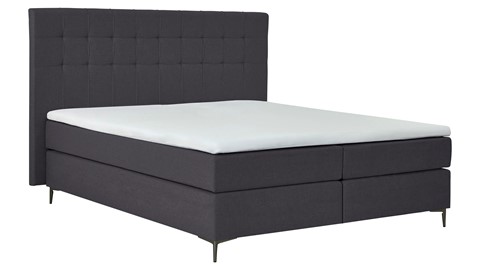 Boxspring Jade vlak met gestoffeerd matras, anthracite