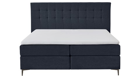 Boxspring Jade vlak met gestoffeerd matras, navy