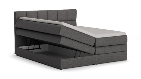 Opbergboxspring Jade - Linen touch, dark grey