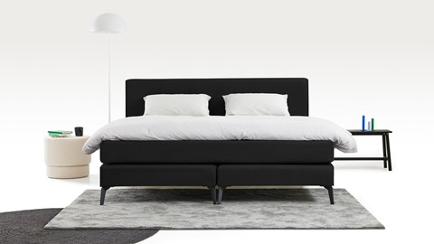 Box Cambridge met gestoffeerd matras, zwart