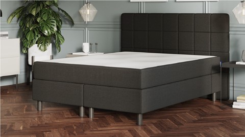 Boxspring Emma Deluxe Elegant vlak  met gestoffeerd matras, dark grey