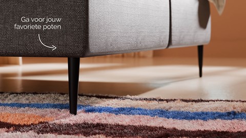 Boxspring Quartz linen touch vlak met gestoffeerd matras, dark grey
