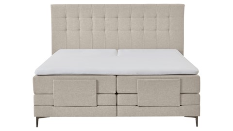 Boxspring Jade verstelbaar met gestoffeerd matras, khaki