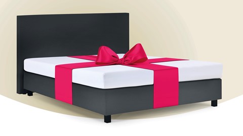 GRATIS boxspring Autentik Tunn bij B Bright Platinum 200 matras, anthracite