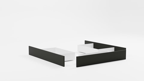 3 opbergladen bed Fresh hoogte 50 cm, zwart