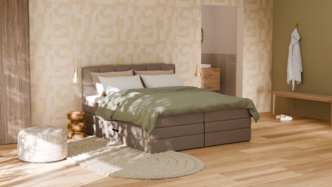 Opbergboxspring Jade - Matte leather, taupe