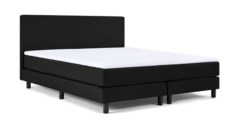 Boxspring Bellino vlak met gestoffeerd matras, zwart