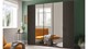 Draaideurkast Onyx met spiegel, mocca eiken