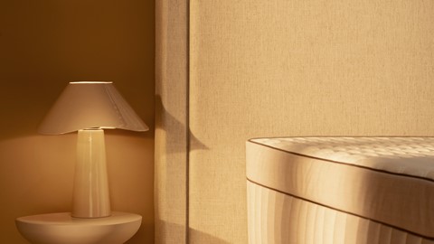 Boxspring Prestige vlak zonder matras, natural linen