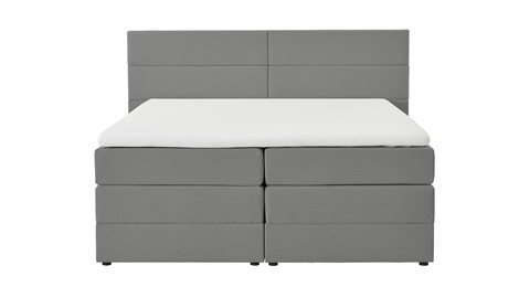 Opbergboxspring Pearl vlak met gestoffeerd matras, zinc