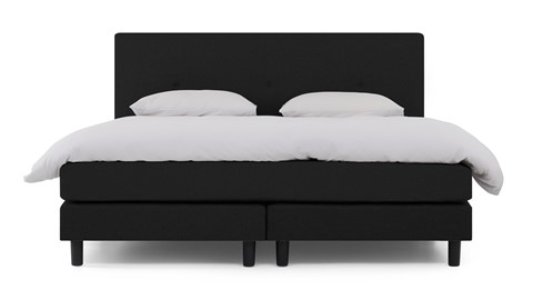 Boxspring Invito vlak met gestoffeerd matras, zwart