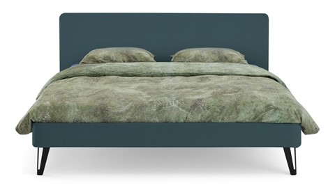 Bed Bädd Skönn met Bossflex 400 vlak en gestoffeerd matras, etna teal