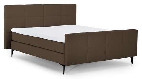 Boxspring Attraktiv Trendik vlak met gestoffeerd matras, cappuccino