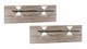 Set nachtkast panelen met glas en verlichting Bienne, truffel eiken