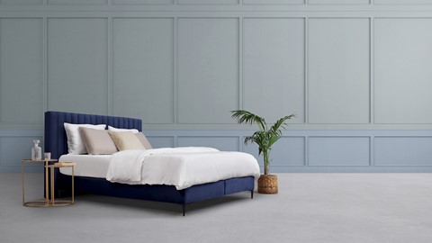 Matt Sleeps Boxspring Velvet knopen vlak met matras Matt, blauw