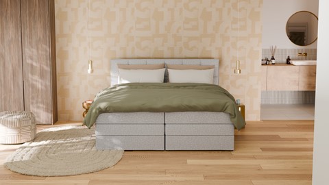 Opbergboxspring Jade - Linen touch, light grey