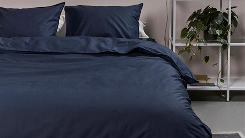 Dekbedovertrek Cotton Uni, dark blue
