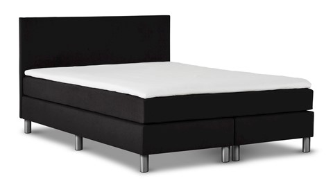 Box Owen vlak met gestoffeerd matras, zwart