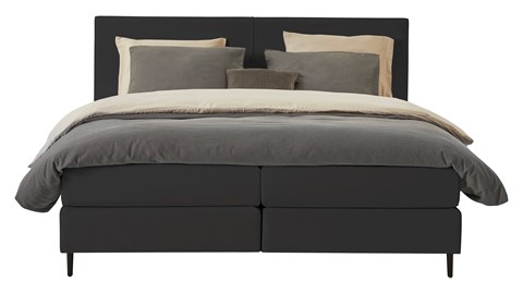 Boxspring Opal vlak met gestoffeerd matras, onyx