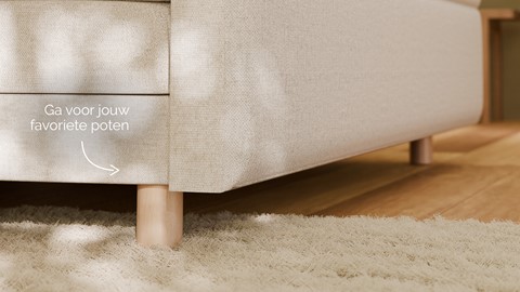 Boxspring Mica soft touch verstelbaar met gestoffeerd matras, beige