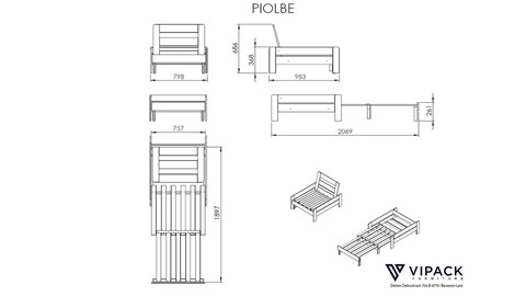 Hoogslaper Pino mezzanine met boekenkast, wit