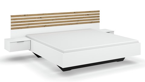 Bed Alva met nachtkastjes, alpine wit/artisan