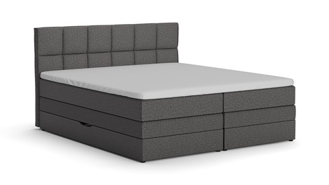 Opbergboxspring Jade - Linen touch, dark grey