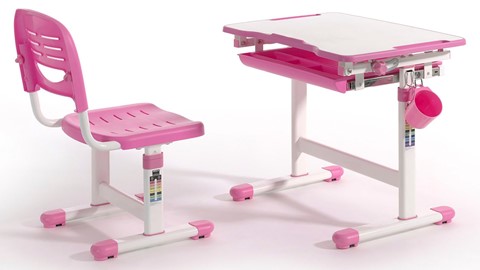 Bureau met bureaustoel Comfortline 201, roze