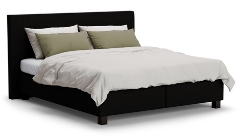 Boxspring Autentik Tunn met B Bright Platinum 200 matras, black