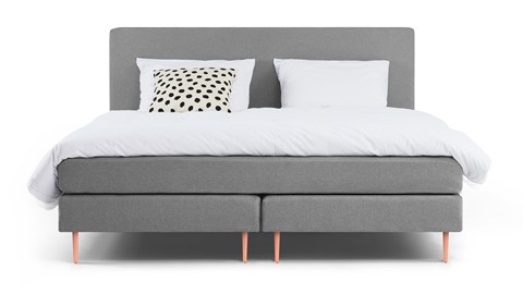 Box Ambra vlak met gestoffeerd matras, lichtgrijs