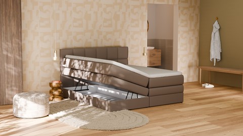 Opbergboxspring Jade - Matte leather, taupe