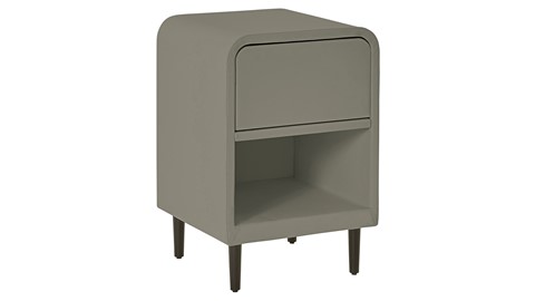 Nachtkast rond B Bright met 1 lade, taupe
