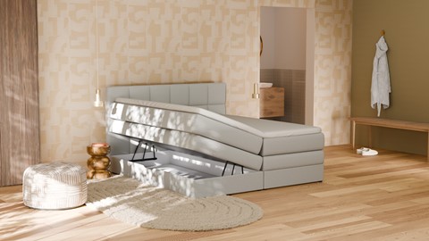 Opbergboxspring Jade - Bold touch, ashgrey