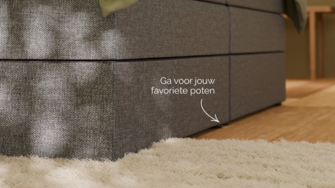 Opbergboxspring Jade - Linen touch, dark grey
