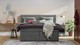 Opbergboxspring Pearl vlak met gestoffeerd matras, zinc