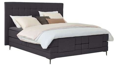 Boxspring Jade verstelbaar met gestoffeerd matras, anthracite