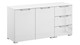 Commode Sydney met 2 deuren en 3 laden, wit+glas wit