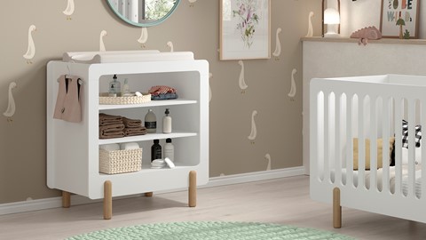 Babyledikant Smile met verzorgingstafel, wit