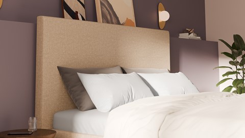 Boxspring Emerald vlak met Silver Pocket Deluxe Foam matras, beige