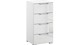 Commode Sydney met 4 laden smal, wit+glas wit