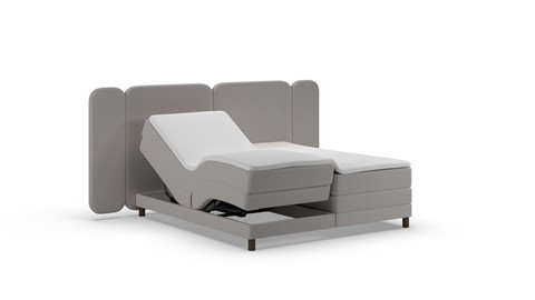 Elektrische boxspring Ridge - Wool look, light grey