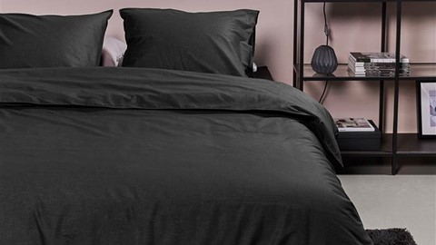 Dekbedovertrek Cotton Uni, black