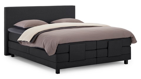 Boxspring Autentik Tunn verstelbaar met gestoffeerd matras, anthracite