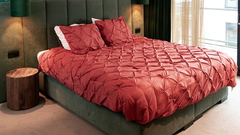 HappyBed Pinch Pleat - dekbed zonder overtrek, terracotta