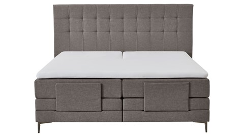 Boxspring Jade verstelbaar met gestoffeerd matras, liver