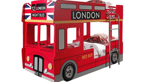 Stapelbed London bus, rood