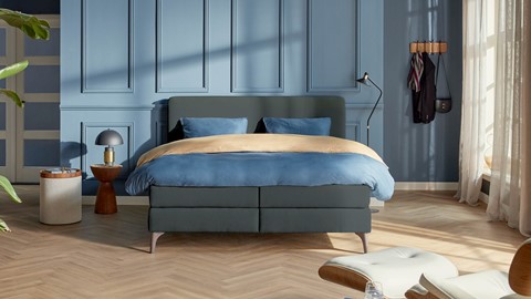 Boxspring Attraktiv Lykka vlak met gestoffeerd matras, anthracite